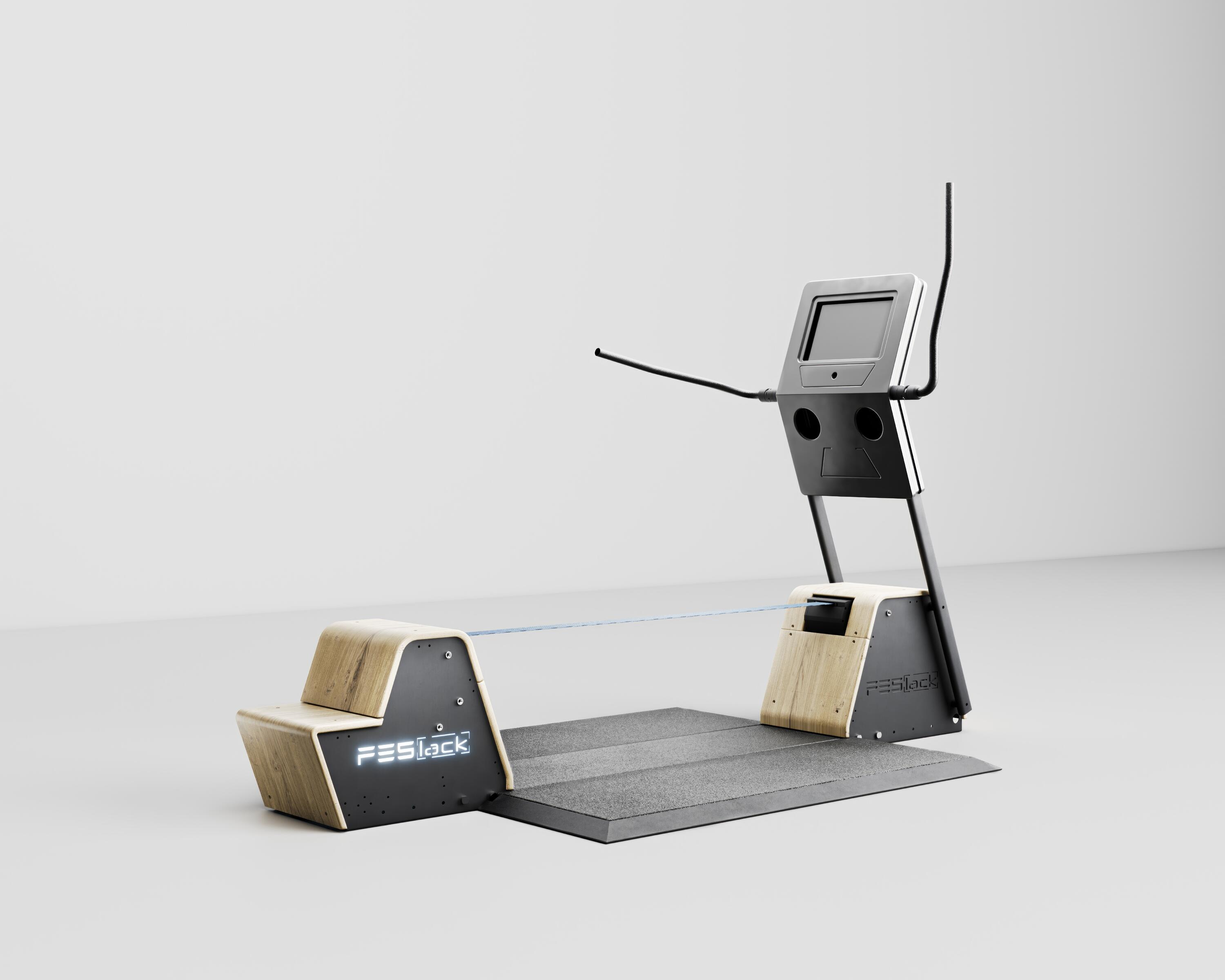 SPIDER FESLACK PRO- MACCHINA ELETTRICA PER SLACKLINE INFINITA, LEGNO CON SCHERMO TOUCH