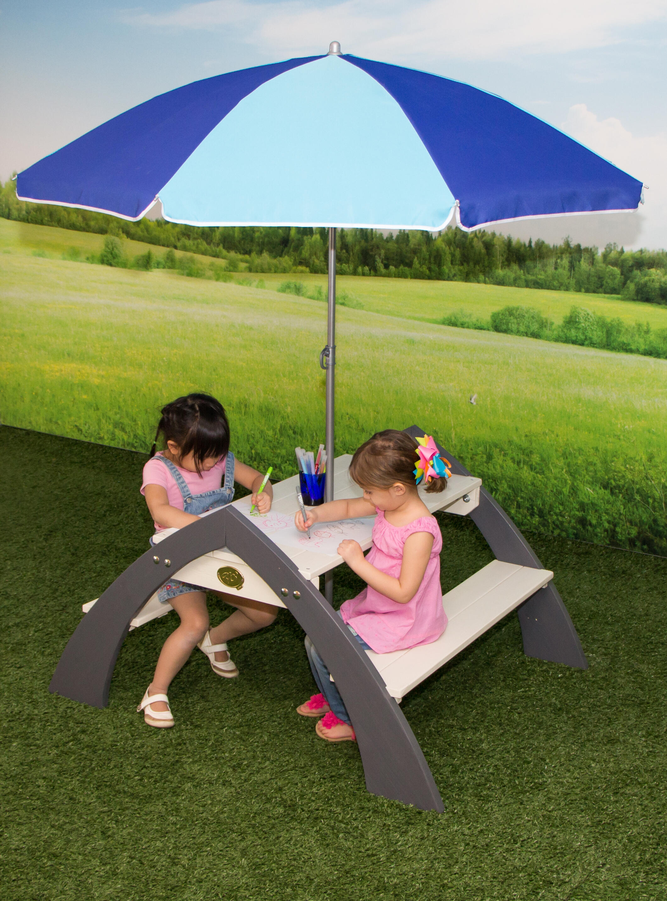 Solenny Klaptafel voor kinderen, veelzijdig bruikbaar, voor tuin of strand, durolac-plaat, van hout met hoge dichtheid, 60 x 40 cm, kleur hout en groen Solenny Klaptafel voor kinderen, veelzijdig bruikbaar, voor tuin of strand, durolac-plaat, van hout met hoge dichtheid, 60 x 40 cm, kleur hout en groen