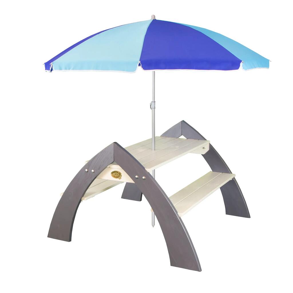 Picnic Table with Parasol, Kylo XL - Grey/White