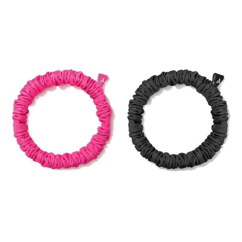 Adidas – Elastice subțiri pentru păr – Negru  Roz Lucid