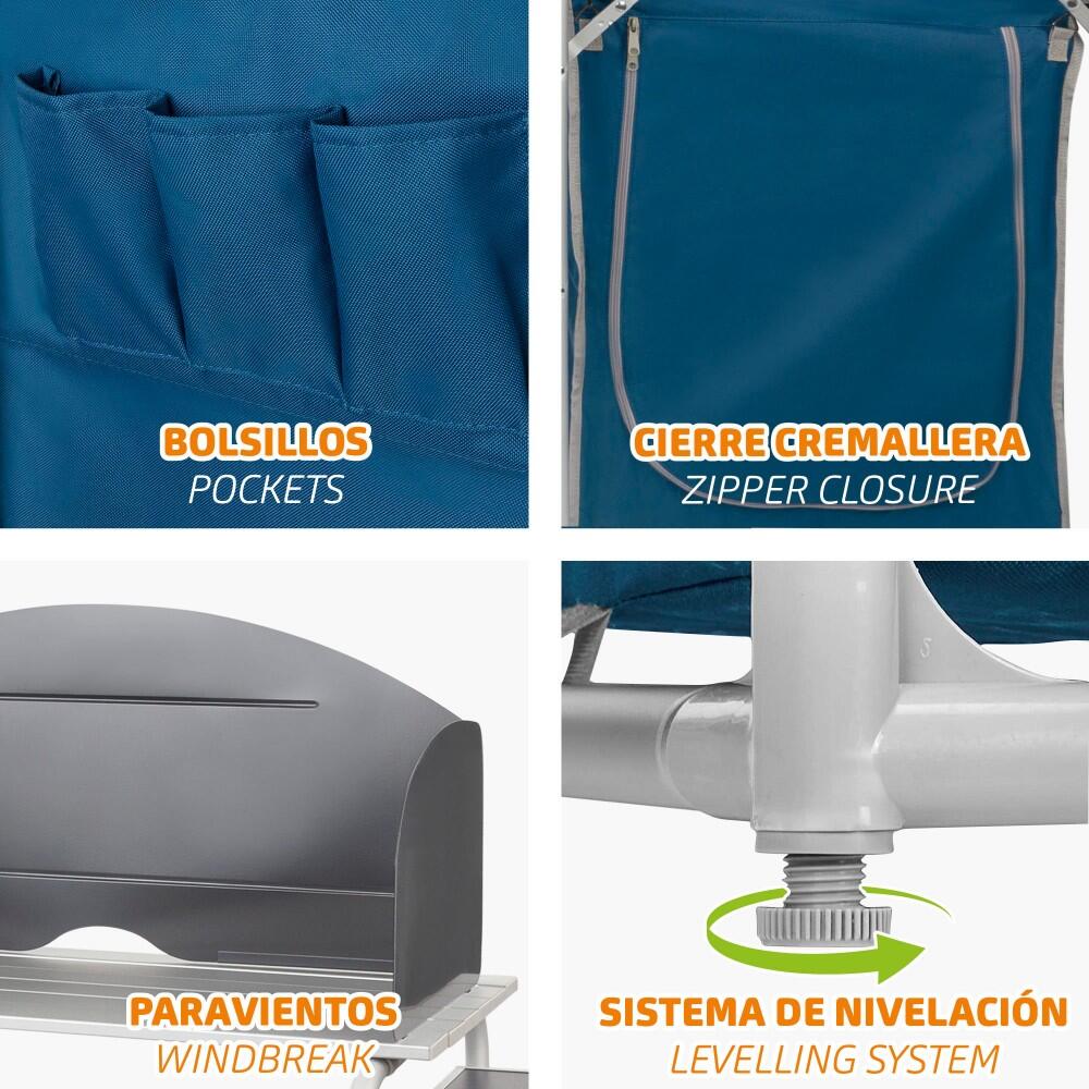 Armário de cozinha de campismo dobrável com bancada + 2 compartimentos Aktive 3/5
