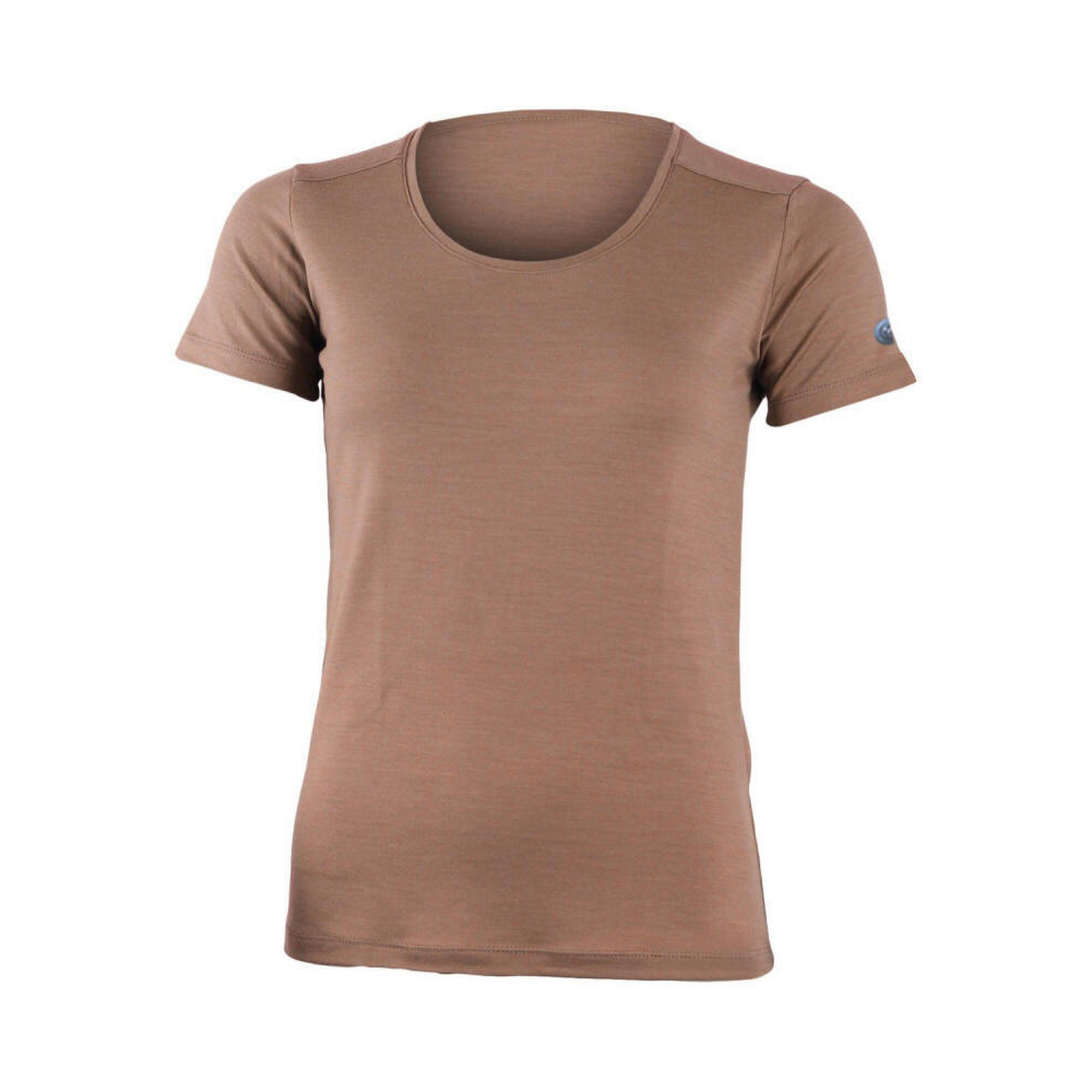 Lasting - T-shirt En Mérinos Pour Femme Irena - T-shirt Manches Longues - Marron|vert - Decathlon