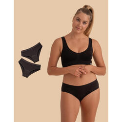 Lot de 2 culottes menstruelles en coton bambou pour flux abondant