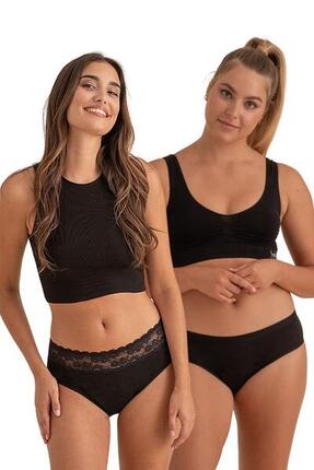 Lot de 2 culottes menstruelles en coton bambou pour flux abondant