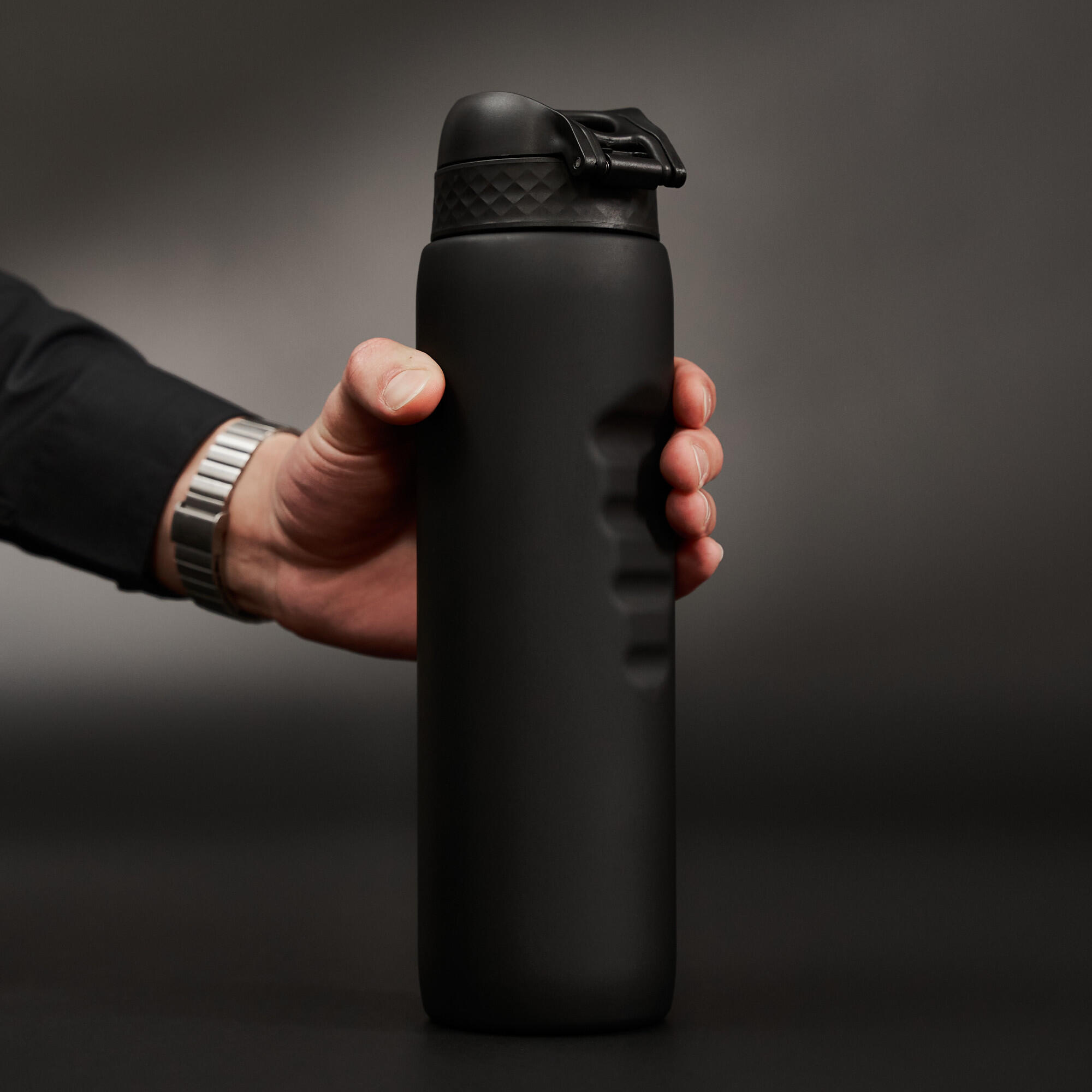 Leak Proof 1 litre Water Bottle, Recyclon™, Black, 1L 6/7