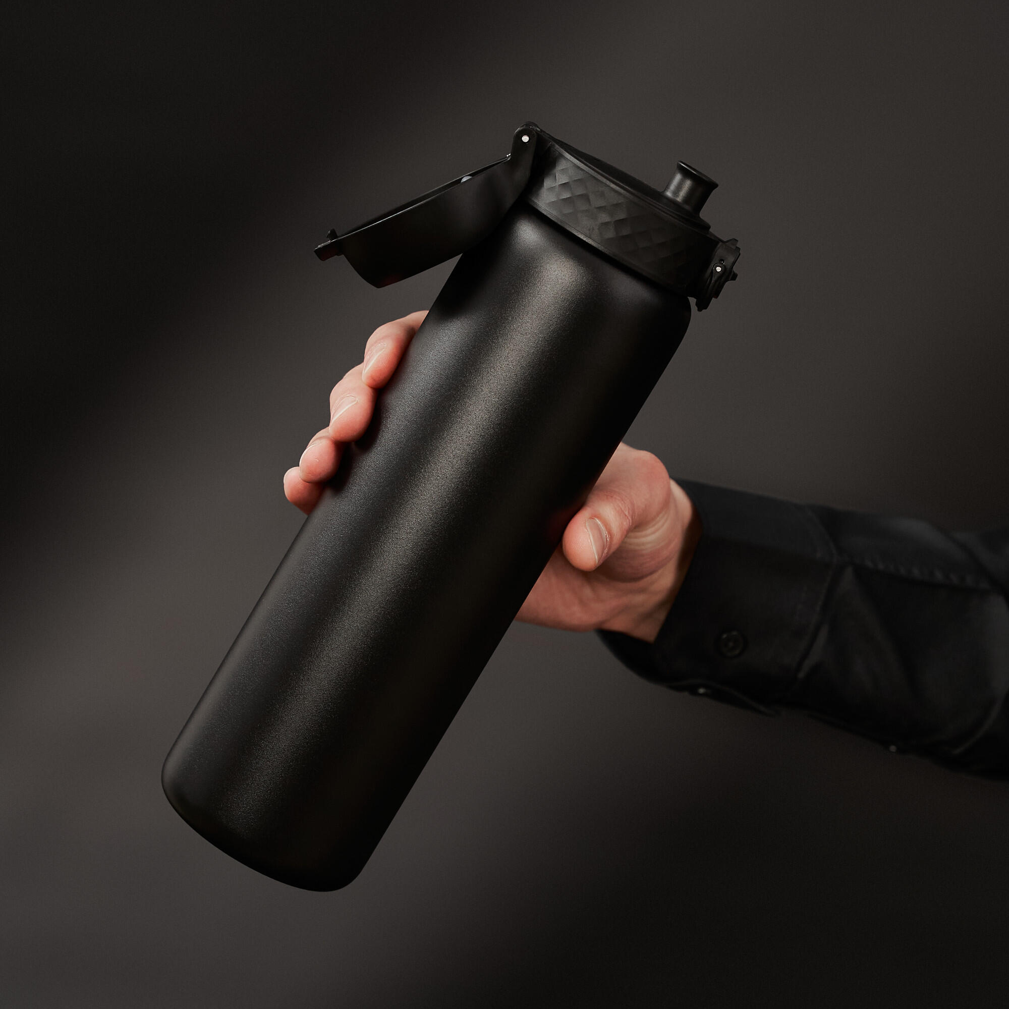 Leak Proof 1 Litre Thermal Water Bottle, Vacuum Insulated, Black, 1L 7/7