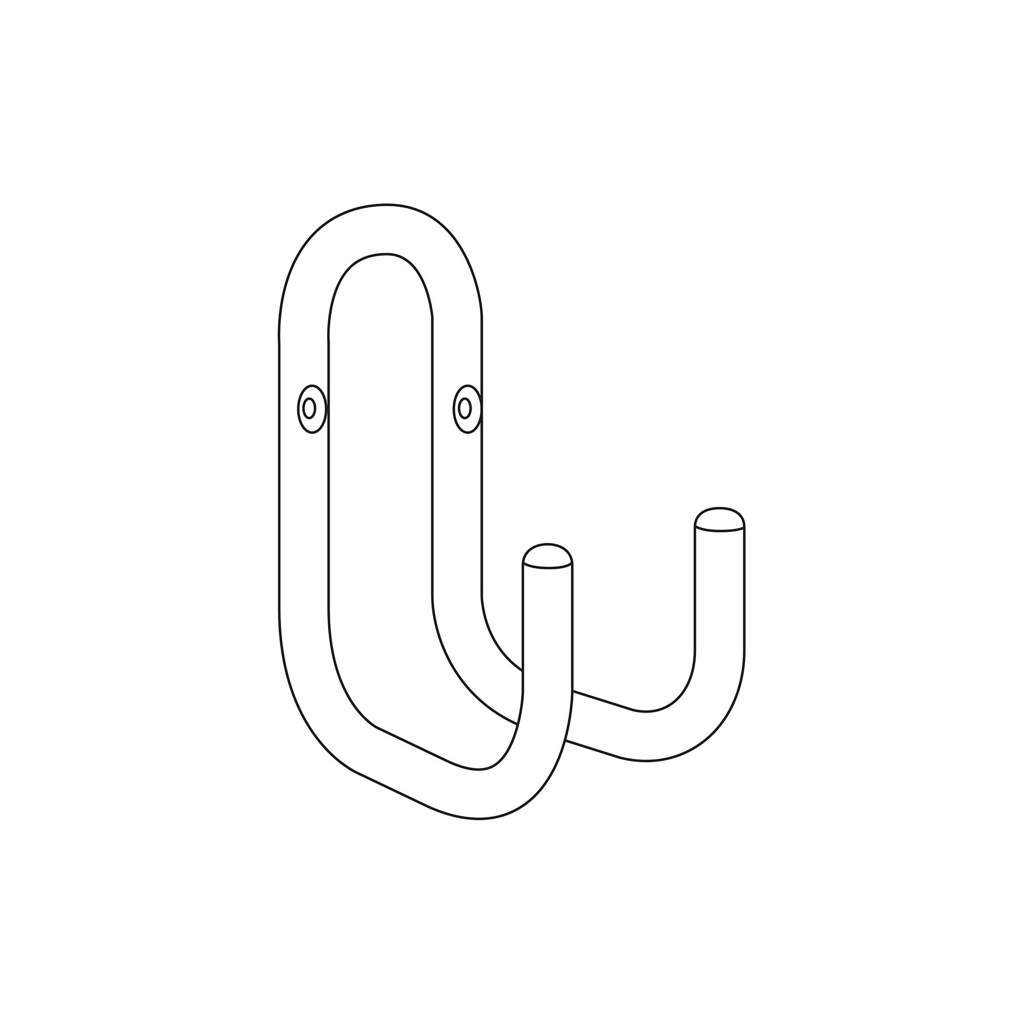 Gancho Multiusos Doble para Colgar en Pared | Fabricado en Acero | Acabado en 3/5