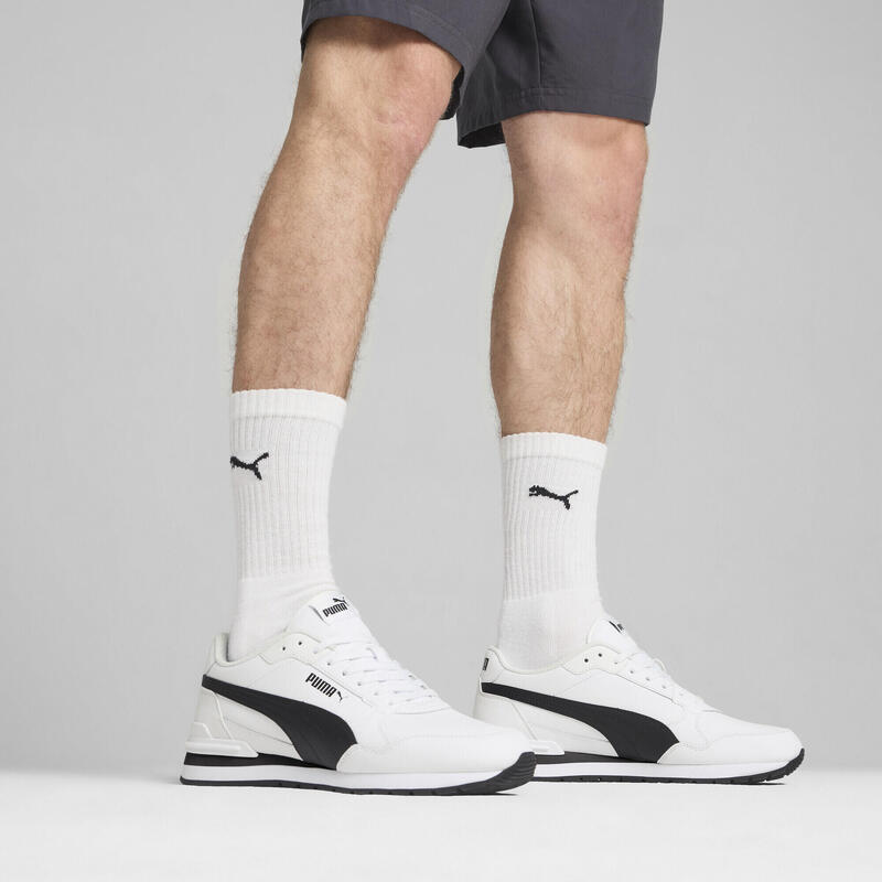 Sneakers en cuir ST Runner v4 PUMA White Black Cast Iron Gray