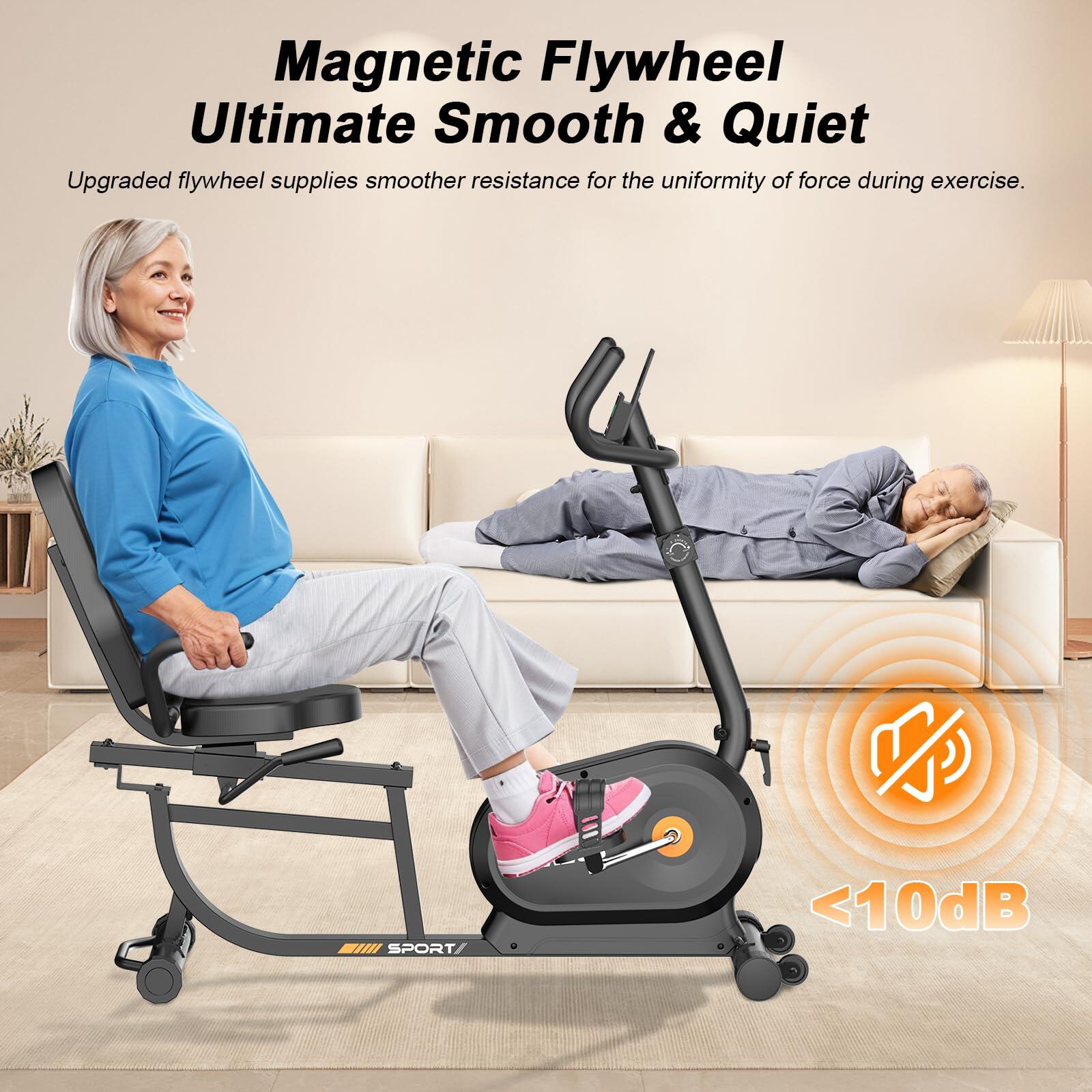 Magnetic Recumbent Exercise Bike with 8 Resistance Levels & LCD Display 2/7