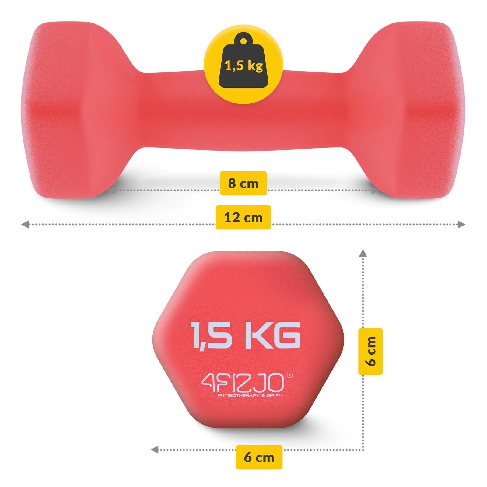 Coppia manubri fitness palestra ghisa vinile antiscivolo CLASSIC 4FIZJO 6/6