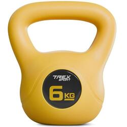 Kettlebell en vinyle Trex Sport 6 kg avec large poignée fitness