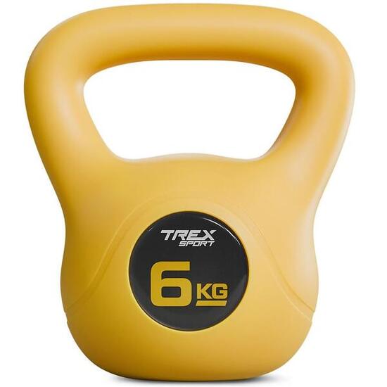 Kettlebell en vinyle Trex Sport 6 kg avec large poignée fitness