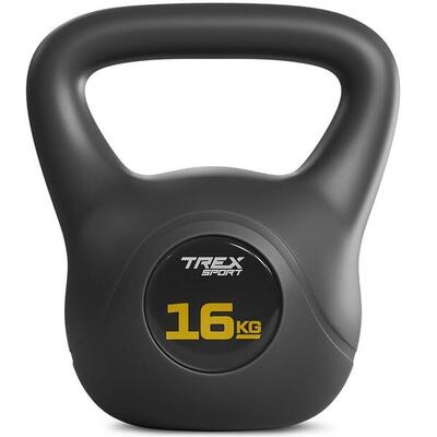 Vinyl kettlebell trex sport 16 kg met brede grip voor training