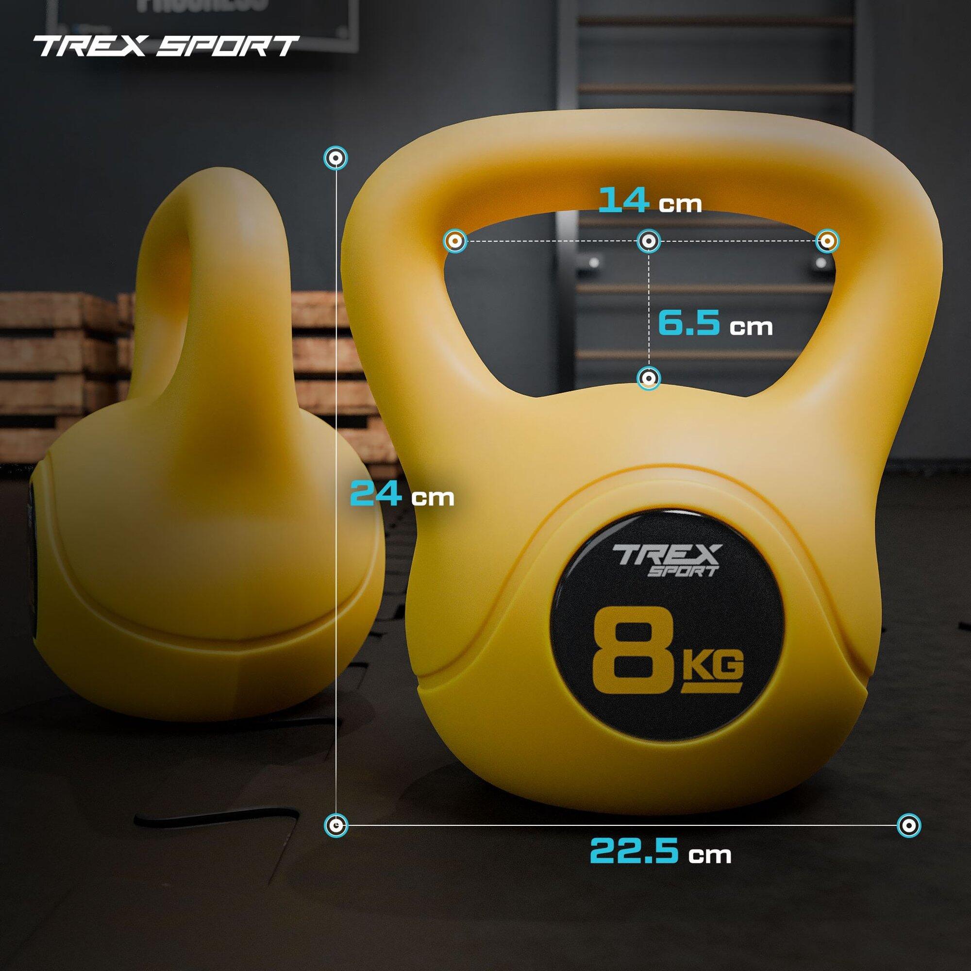 Kettlebell winylowy treningowy Trex Sport szeroki uchwyt odważnik 8kg 3/7