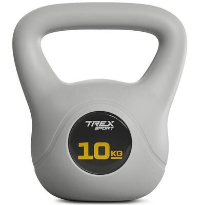 Vinyl kettlebell trex sport 10 kg met brede grip voor training
