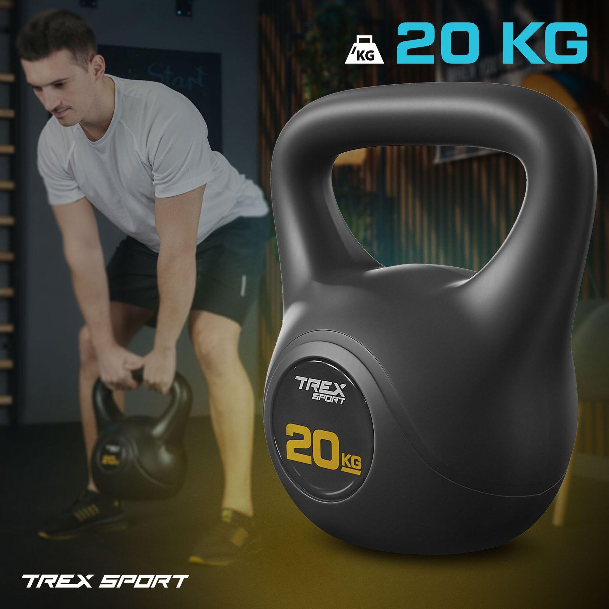 Kettlebell winylowy treningowy Trex Sport szeroki uchwyt odważnik 20kg 2/7