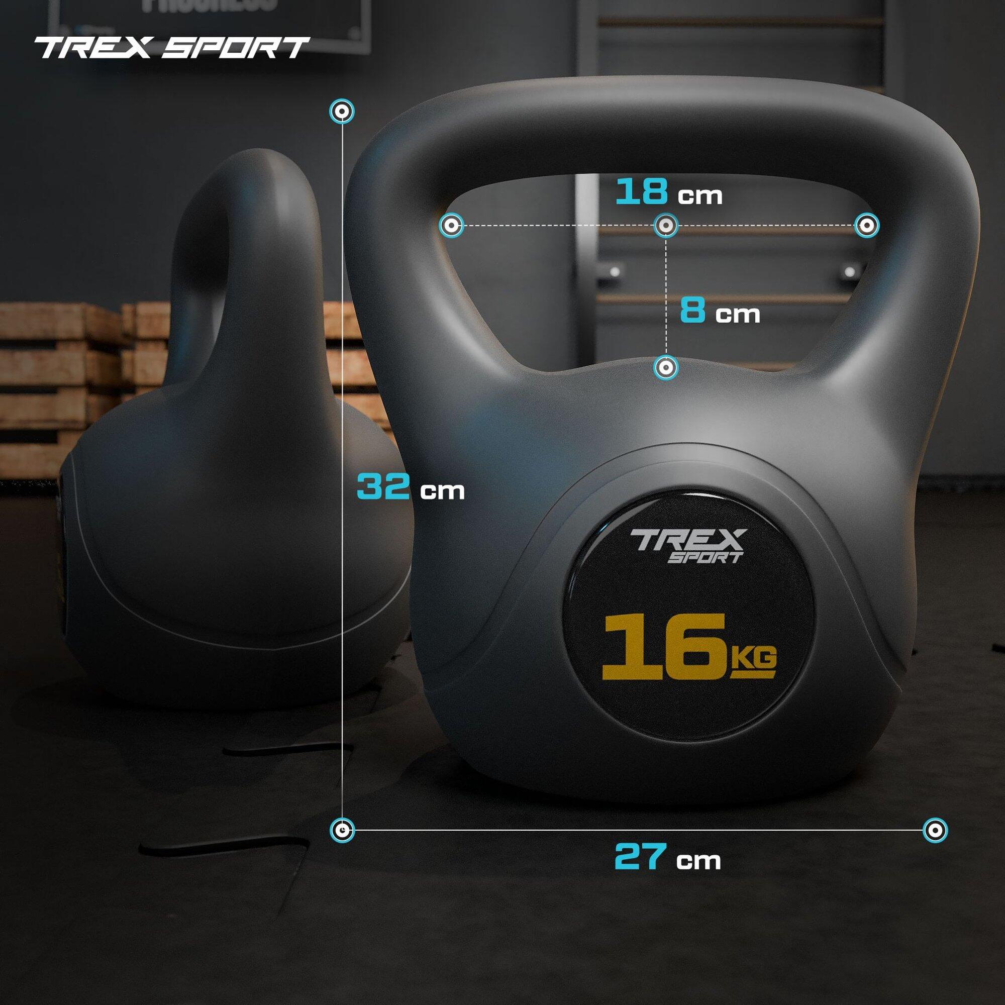 Kettlebell training Trex Sport in vinile presa larga 16 kg 3/7