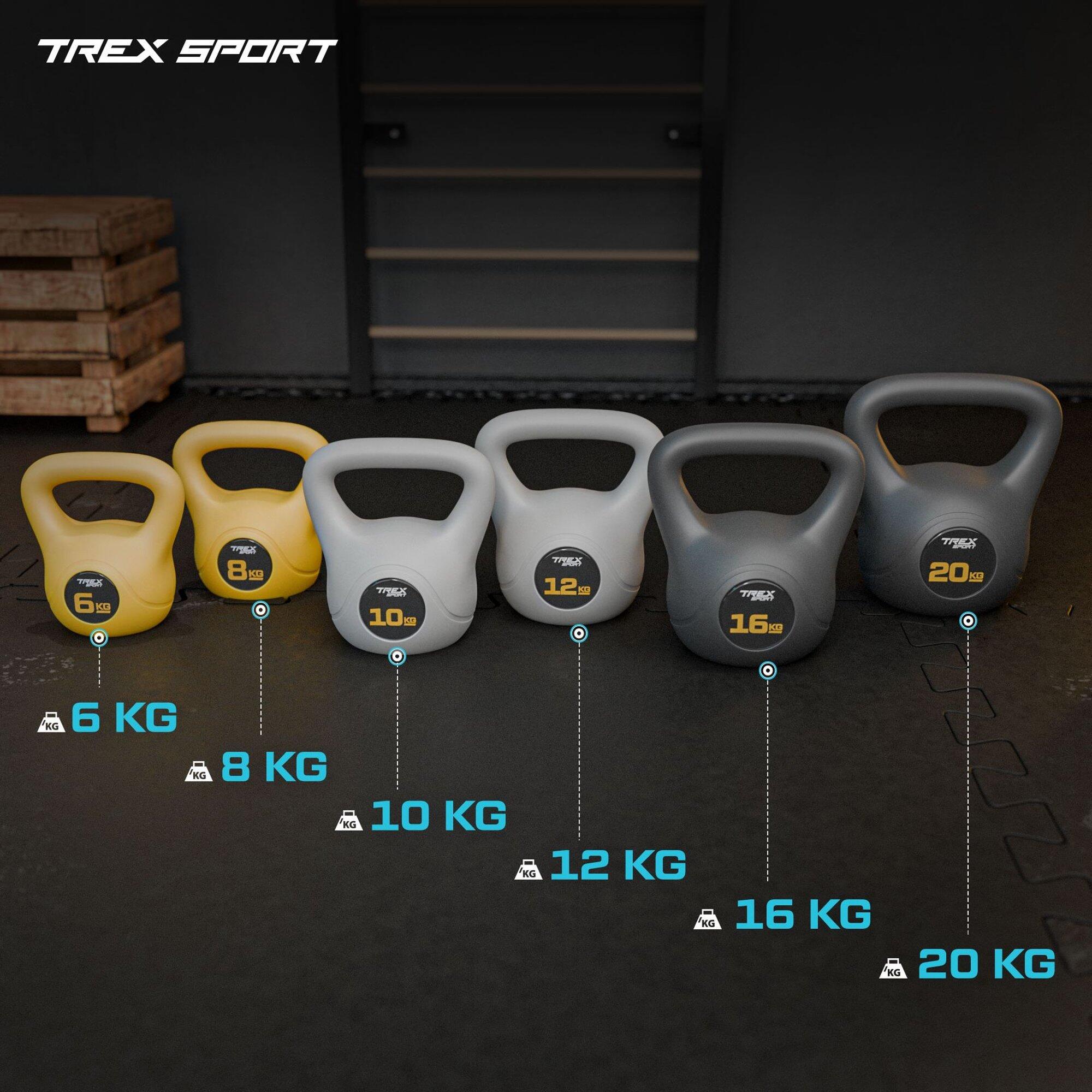 Kettlebell en vinyle Trex Sport 6 kg avec large poignée fitness 6/7