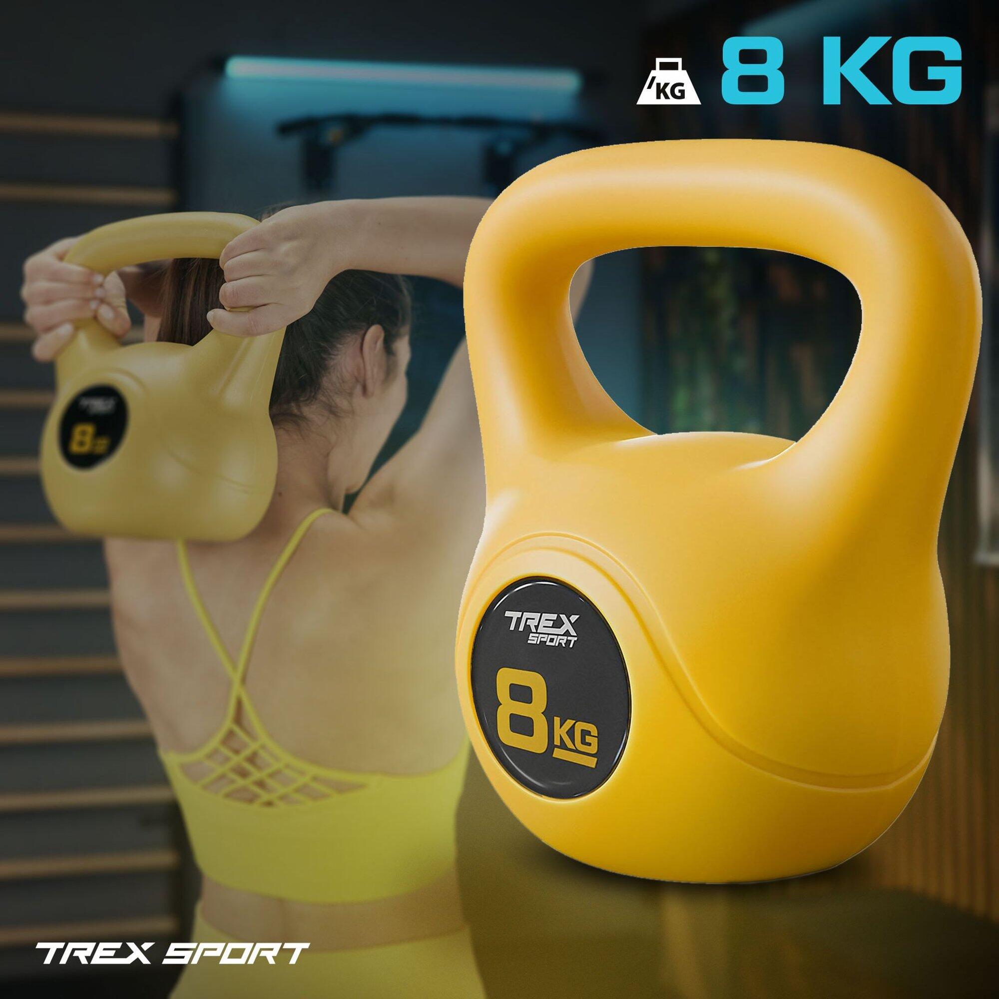 Kettlebell winylowy treningowy Trex Sport szeroki uchwyt odważnik 8kg