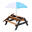 AXI Nick Table Sable et Eau, Parasol, Gris/Marron | 95x97x48 cm
