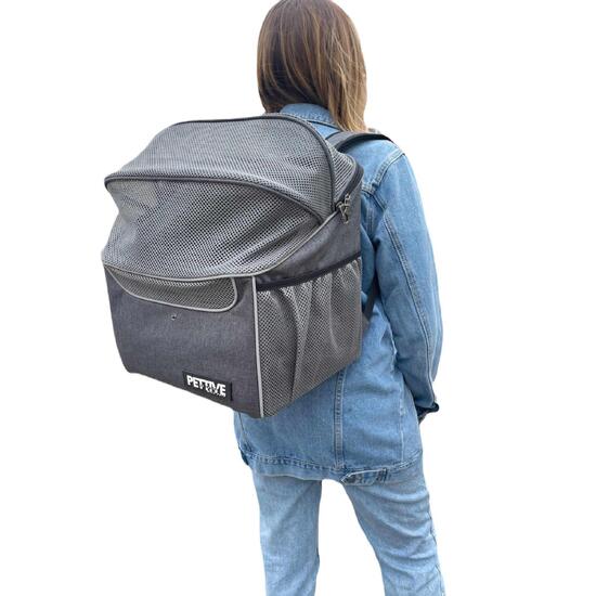 Kosz rowerowy i plecak dla psa, kota PETRIVE BikeOn grey do 7 kg