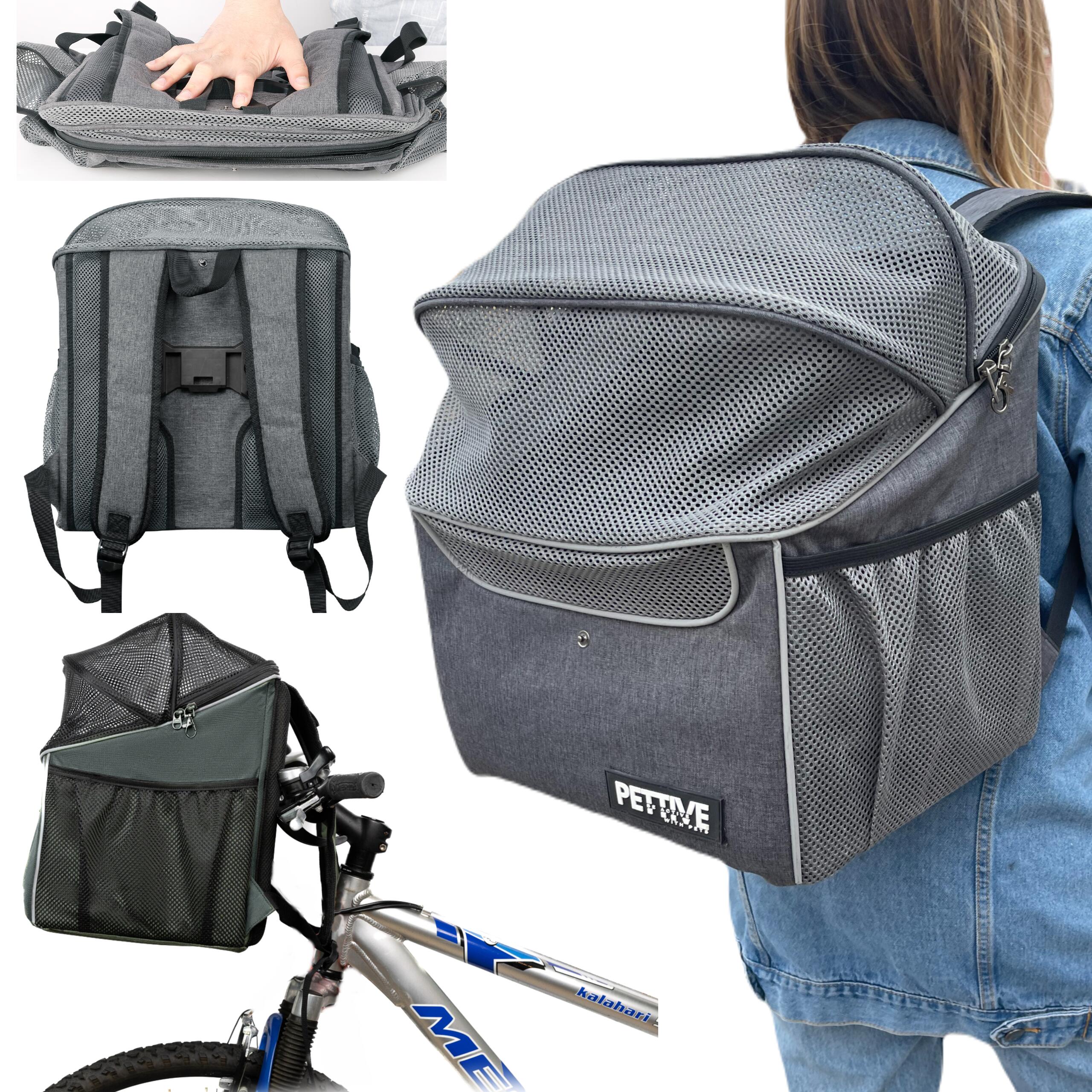 Cestino da bicicletta e zaino per cane e gatto PETRIVE BikeOn