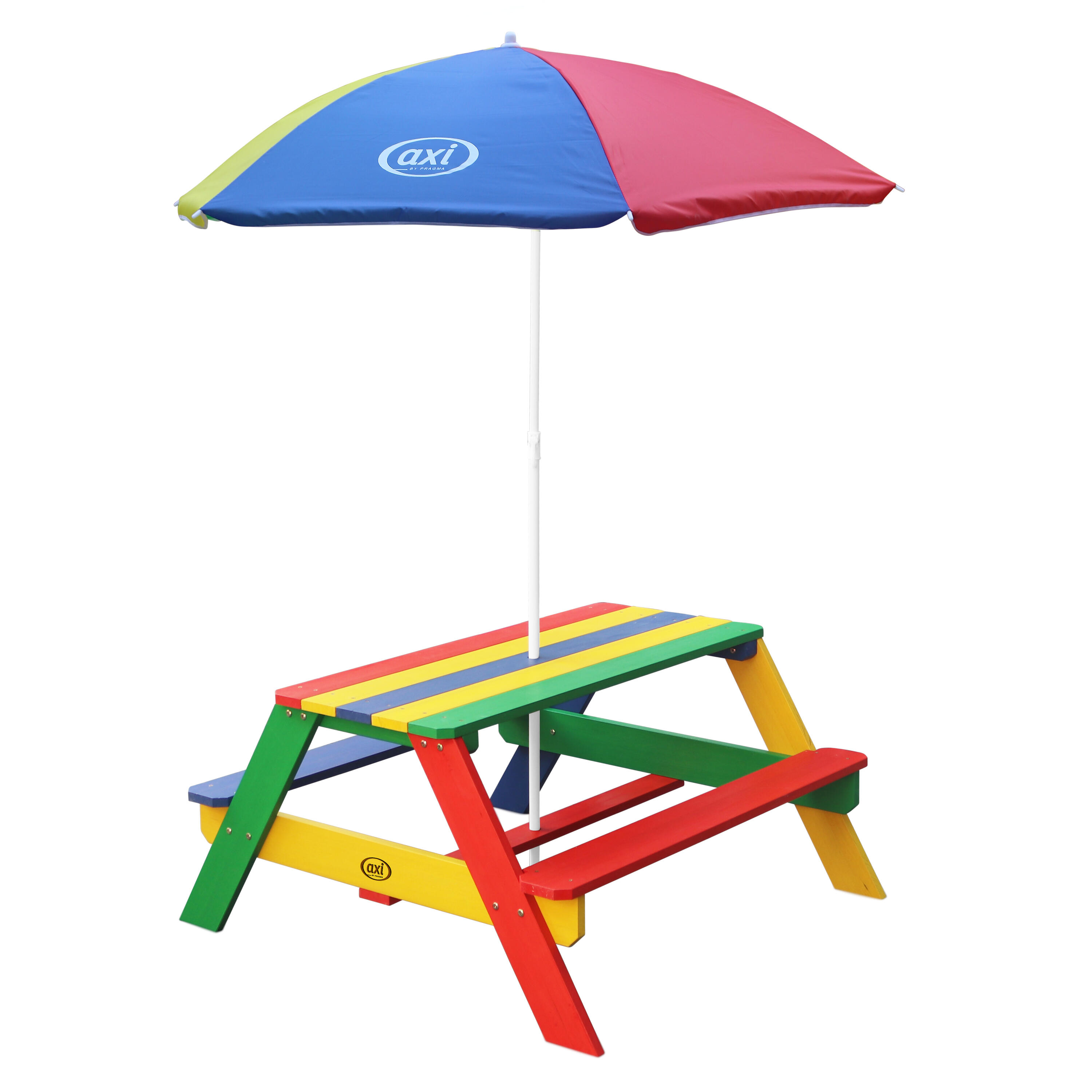 Table Pique Nique avec Parasol 95x97x48 cm, Multicolore 2/7