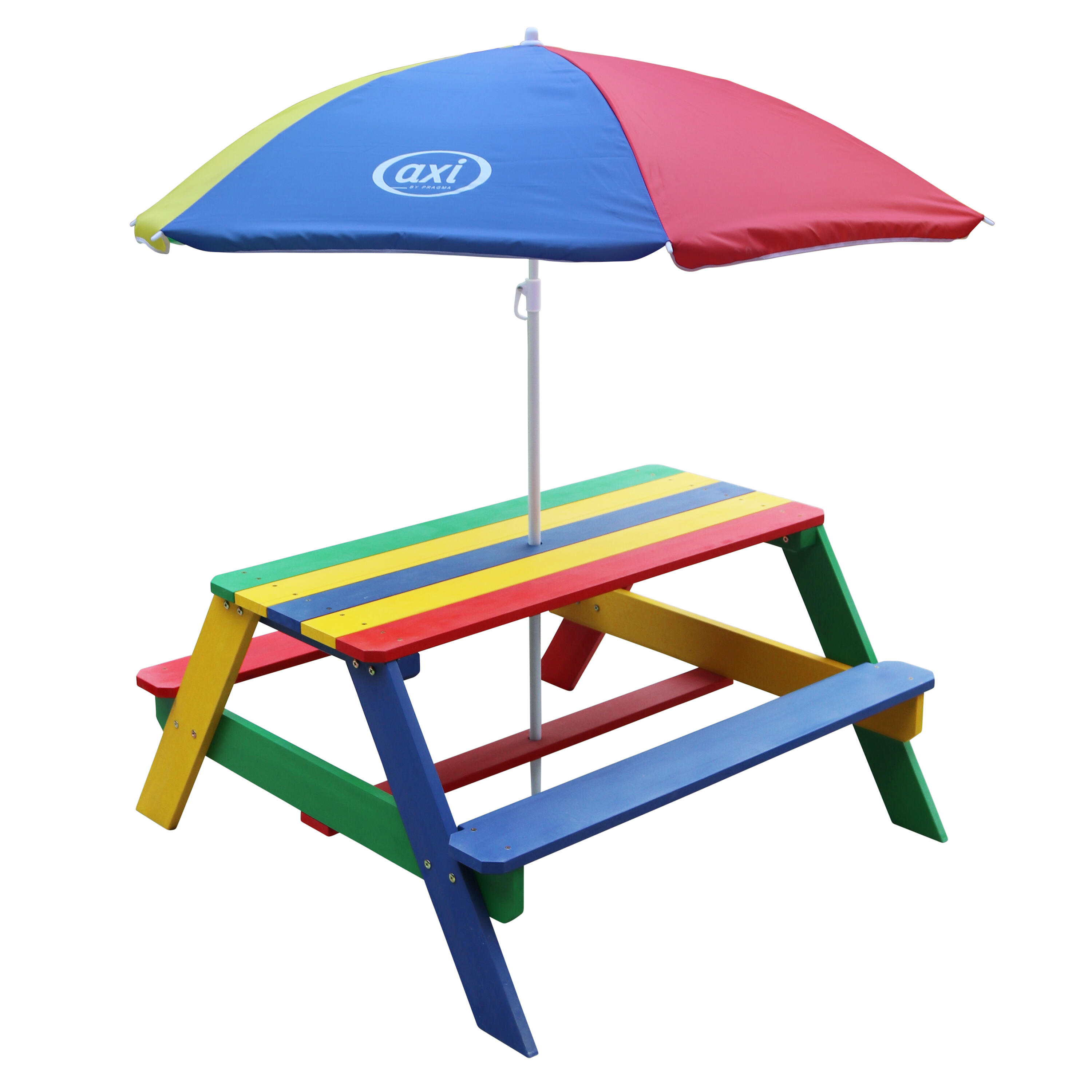 Table Pique Nique avec Parasol 95x97x48 cm, Multicolore 4/7