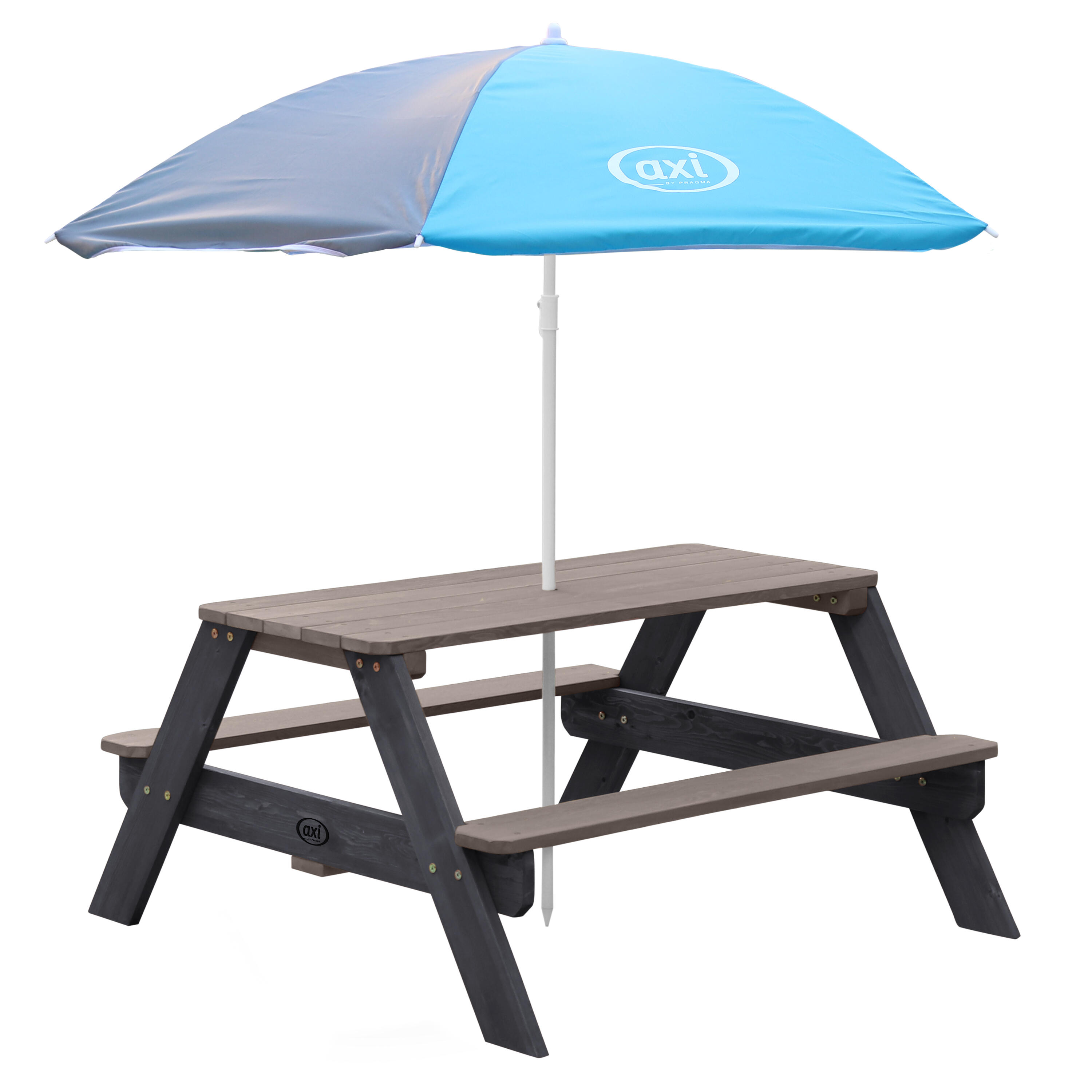 AXI AXI Nick Mesa de picnic con sombrilla antracita/gris - 95 x 97 x 48 cm