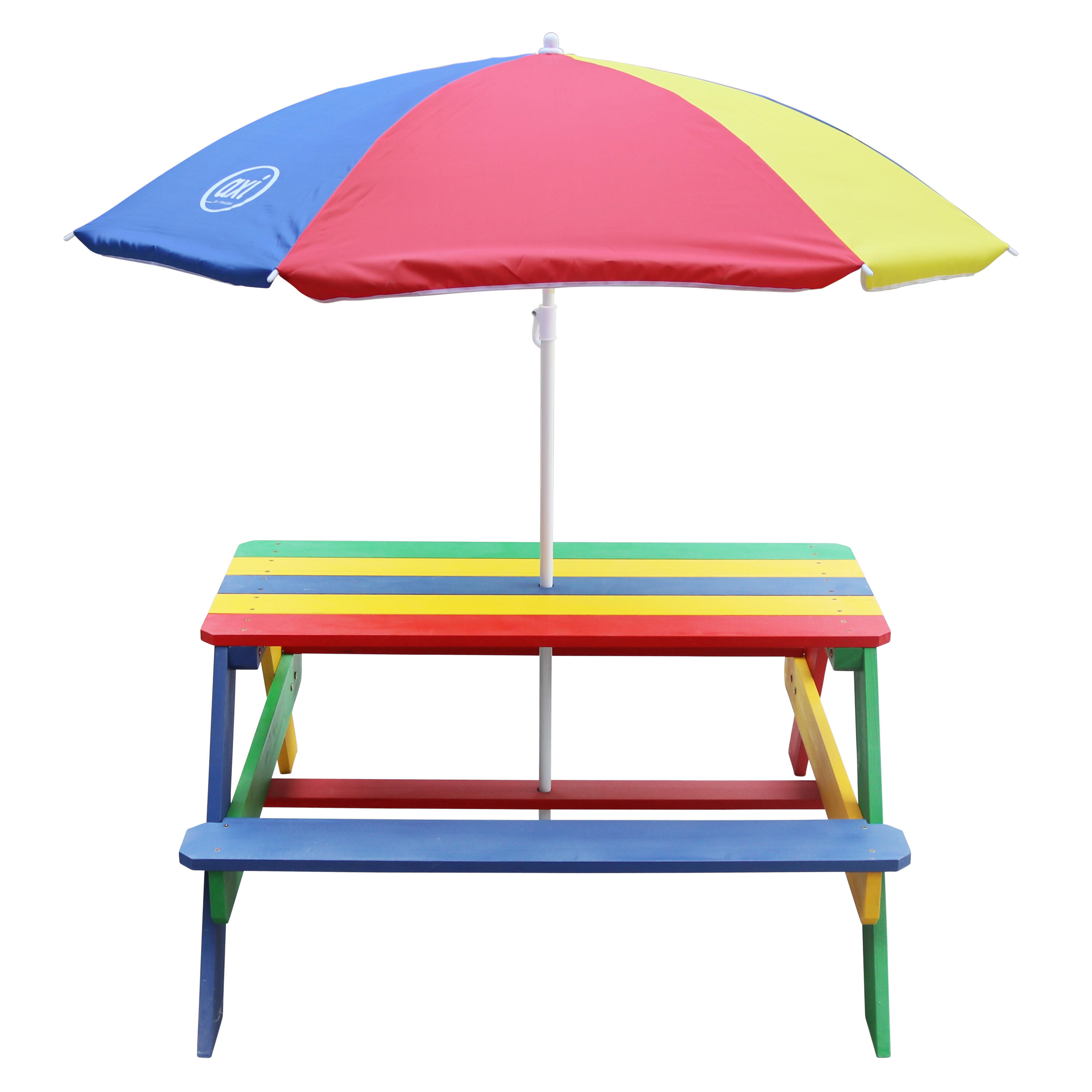 Table Pique Nique avec Parasol 95x97x48 cm, Multicolore 5/7