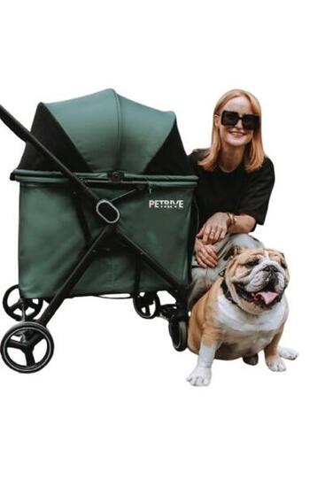 Grande passeggino per cane o gatto B.RIDER verde fino a 30 kg
