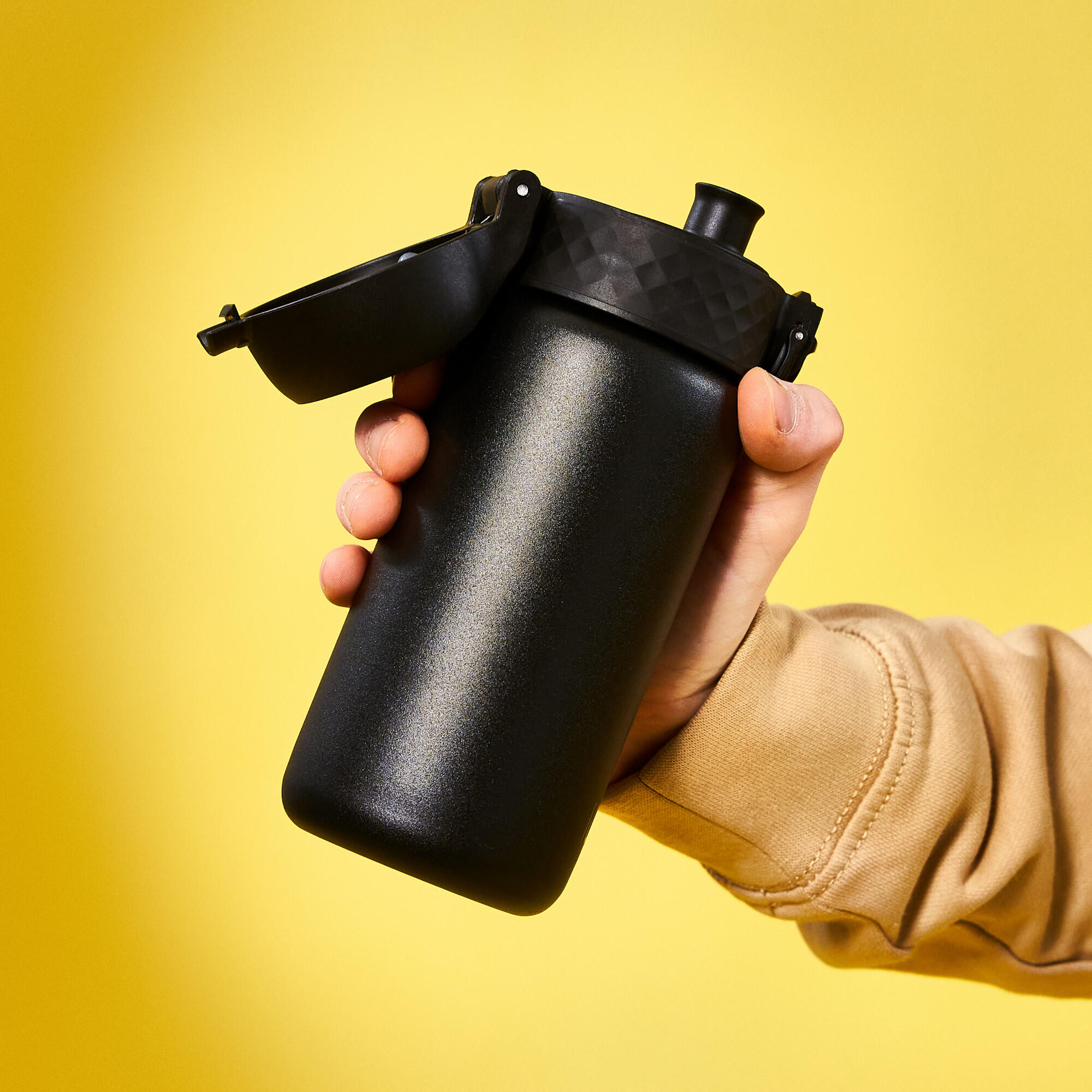 Leak Proof Thermal Steel Water Bottle, Vacuum Insulated, Black, 320ml (11oz) 3/7