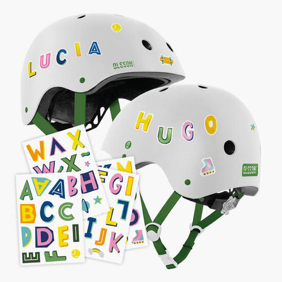 Casco niño OLSSON HERO Blanco S-M 50-52cm patines skates bicicletas patinetes