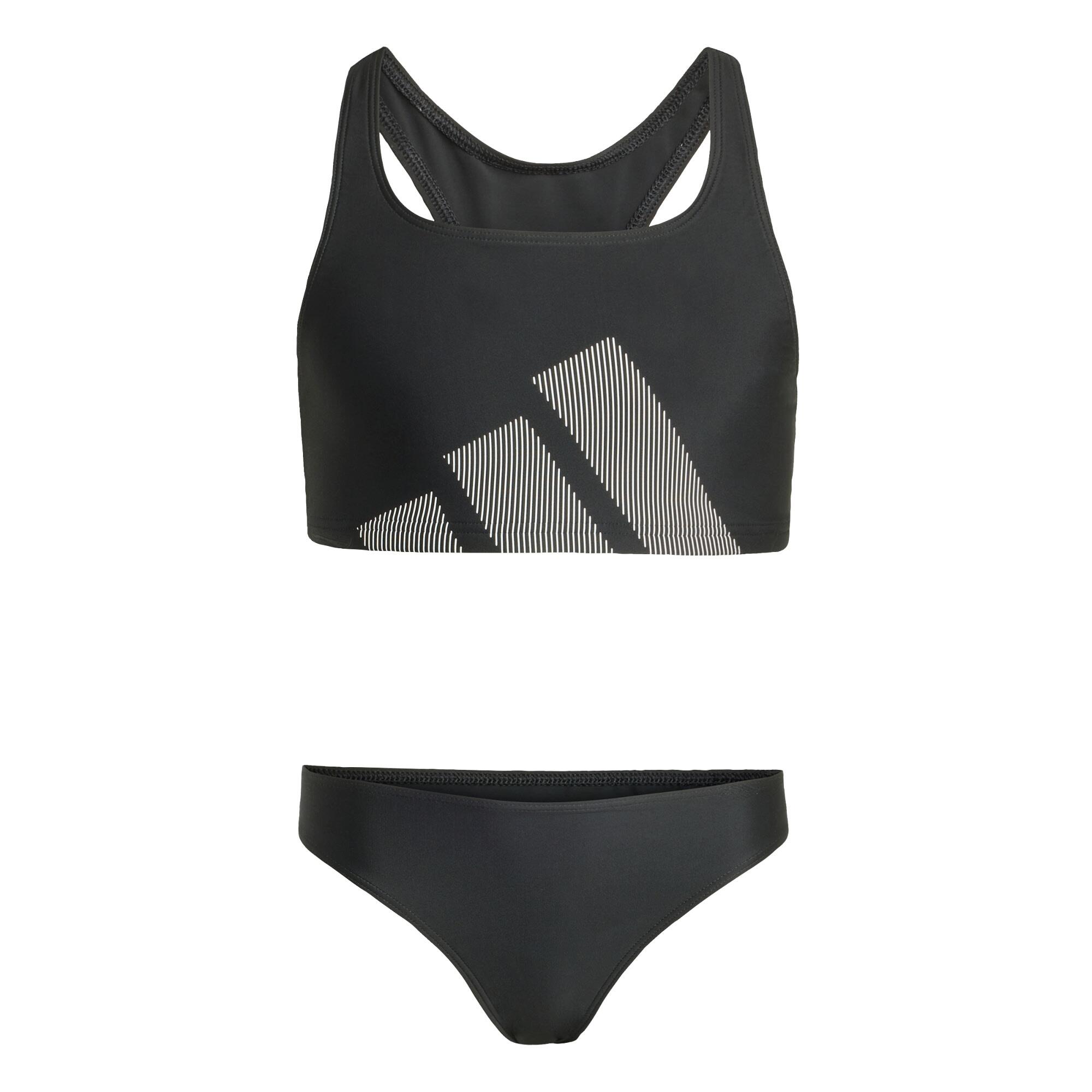 Adidas - Ensemble Bikini Dos En C Grand Logo Enfants - Maillot De Bain 1 Pièce - Noir - 10 À 12 Ans - Decathlon