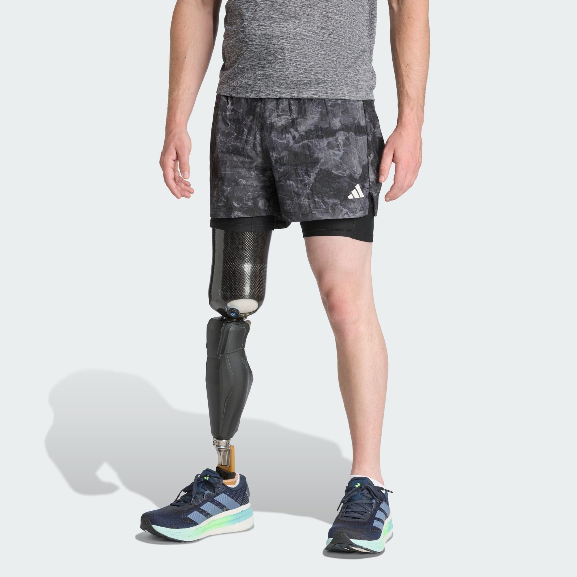 Adidas - Short 2 En 1 Spray Dye Own The Run - Short - Gris|noir - S - Decathlon