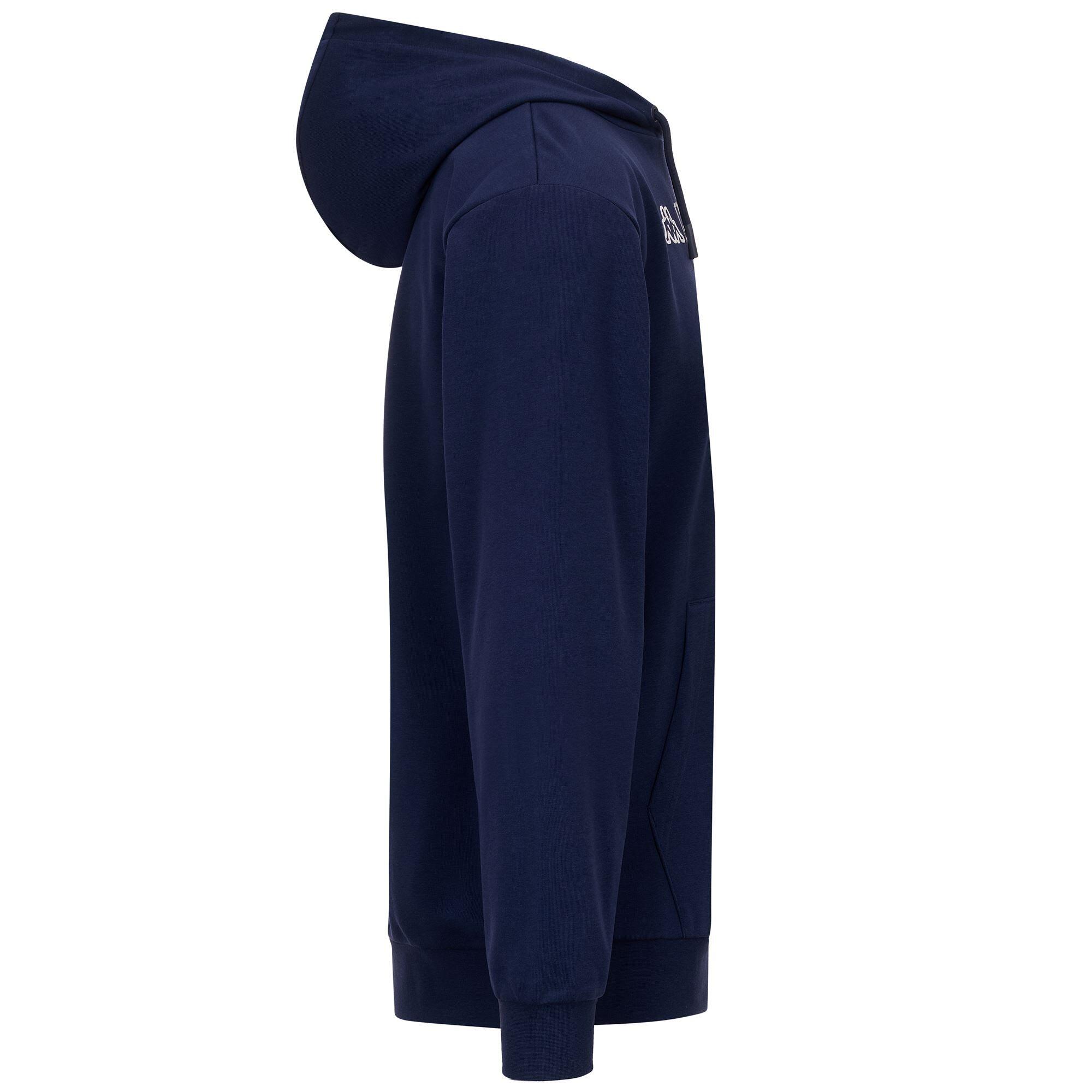 Felpa con cappuccio da uomo in cotone blu da sportivo 2/5