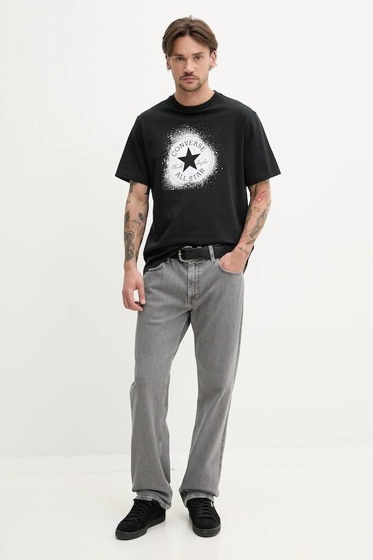 T-shirt uomo converse chuck distort spray paint tee - nero 2/3