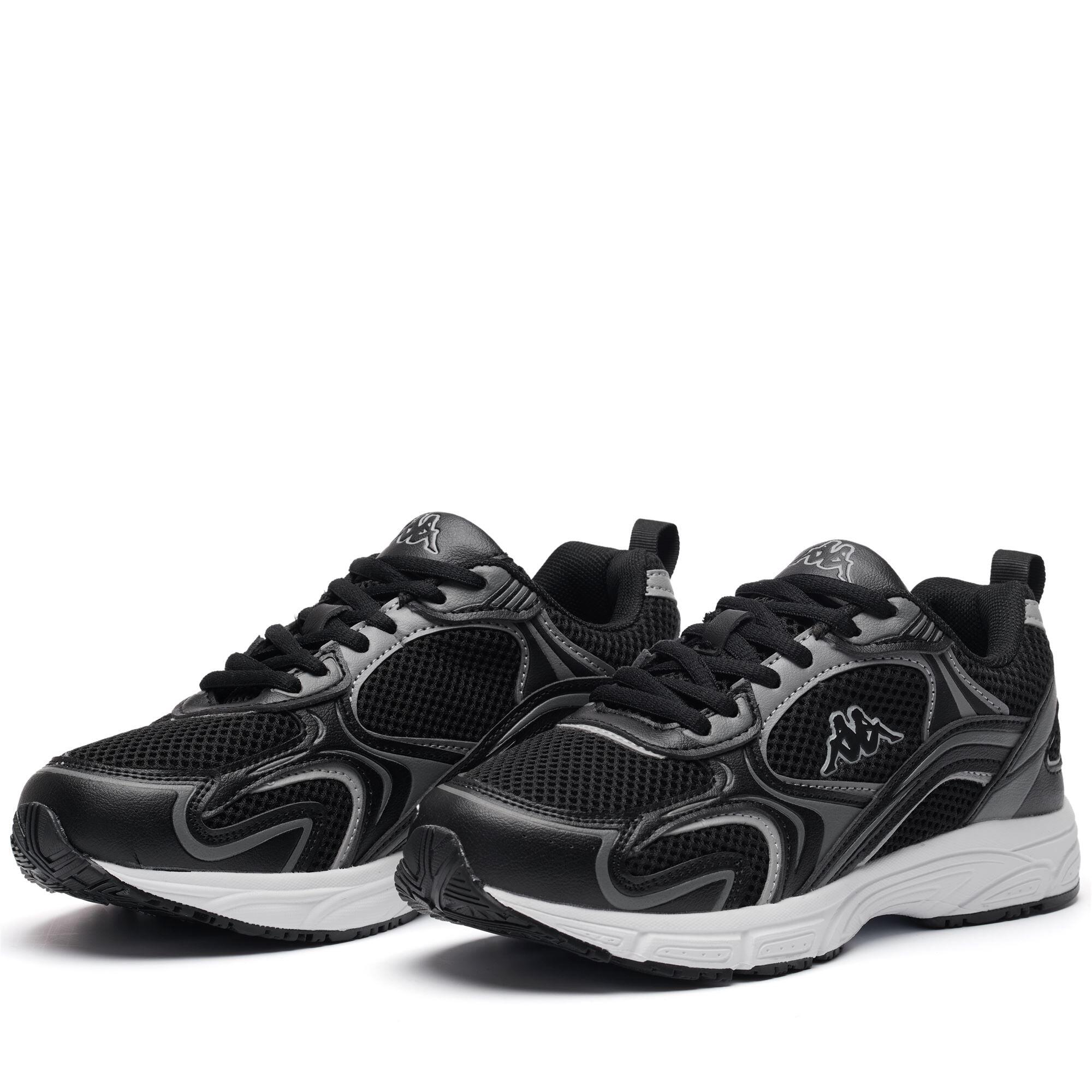 KAPPA sneakers da uomo e donna in poliestere nero da fitness