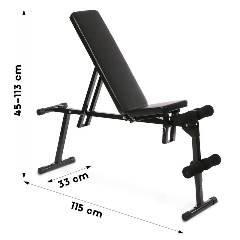 Banca multifunctionala si set de gantere 40 kg