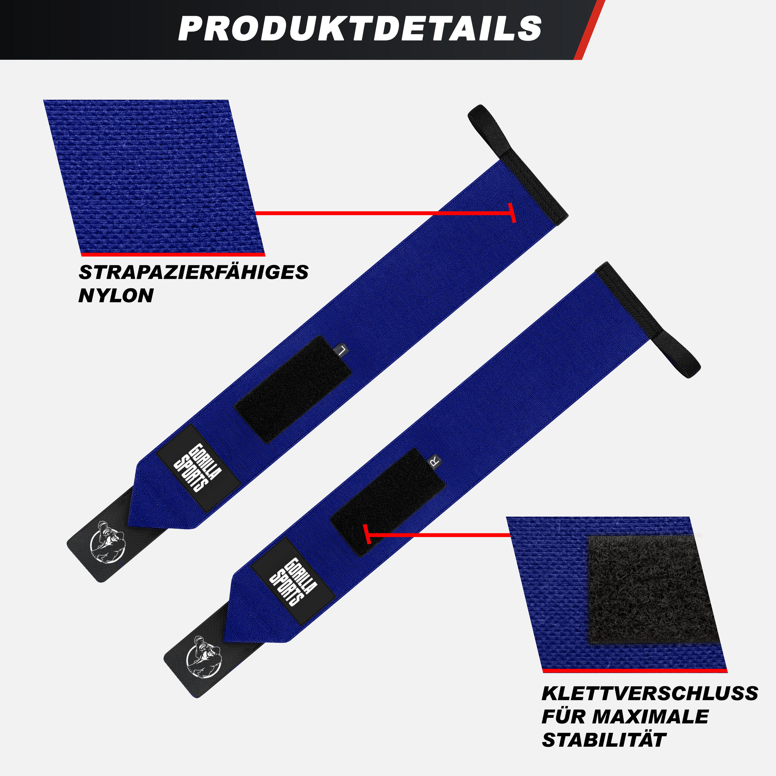 Sangle Tirage - 45x8 cm Hand Grip, Sangle de Levage, Bande Poignet, Wrist Wraps 4/7
