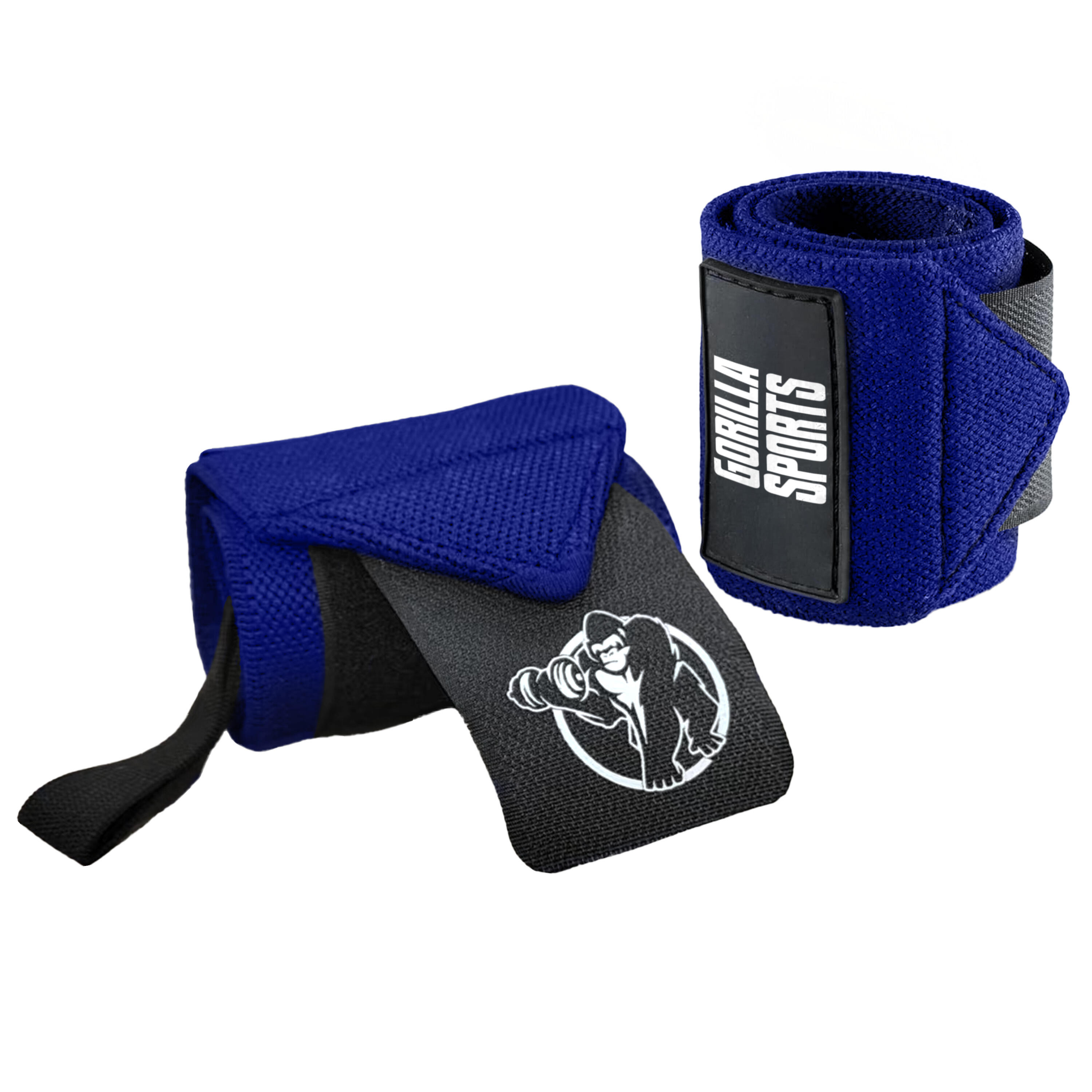 Gorilla Sports - Sangle Tirage - 45x8 Cm Hand Grip, Sangle De Levage, Bande Poignet, Wrist Wraps - Strap Poignet - Bleu - Taille Unique - Decathlon