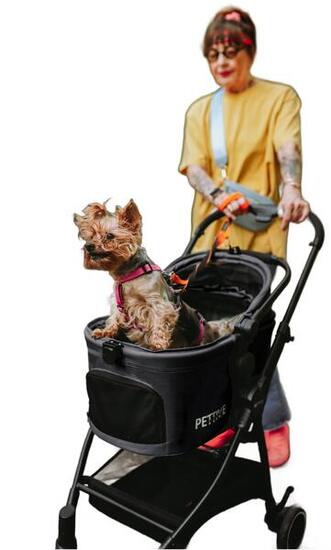 Passeggino 3-in-1 per cane o gatto S.RIDER nero fino a 20 kg
