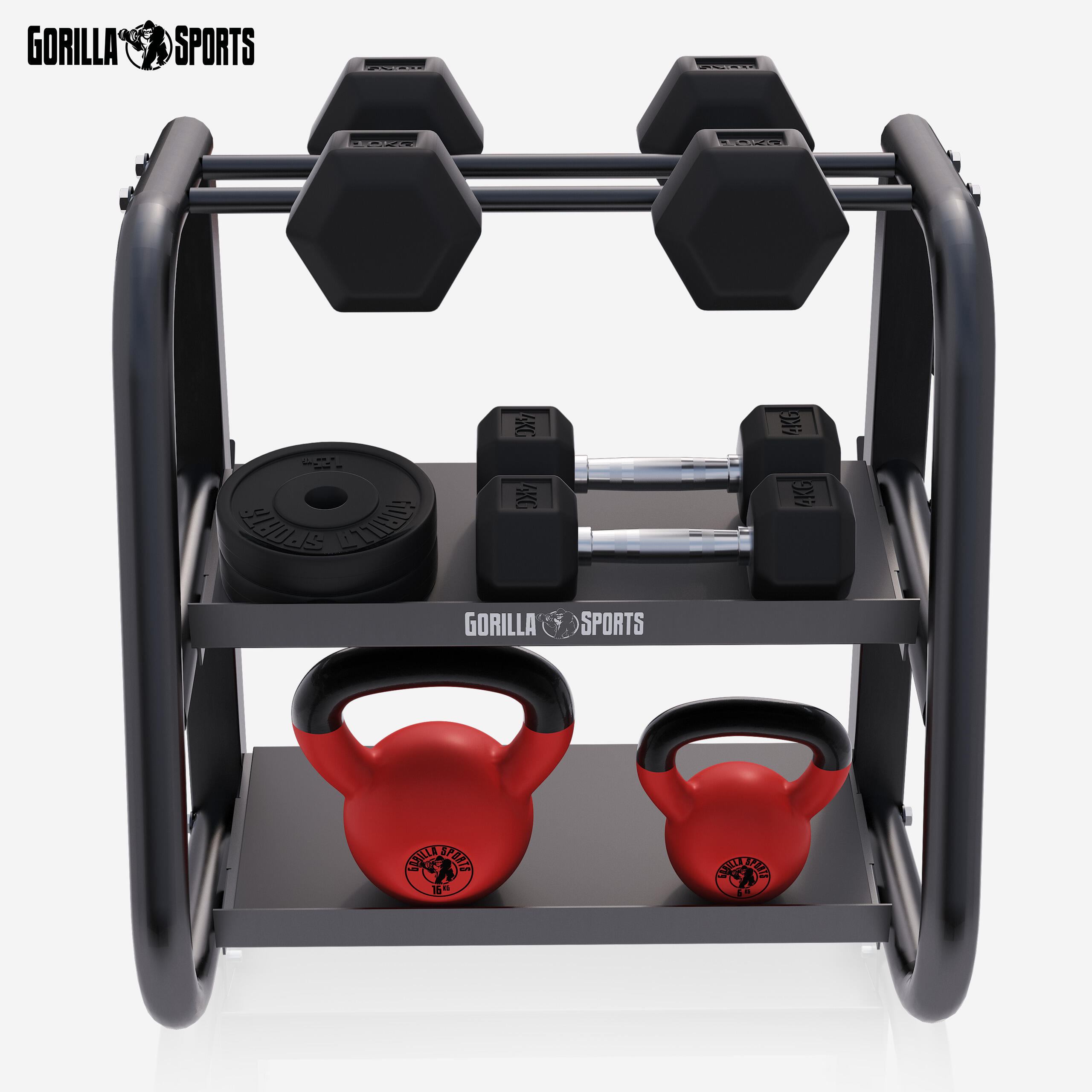 Rack Rangement - Support Halteres, Acier Rangement Poids, Charge Max 300 kg 4/7