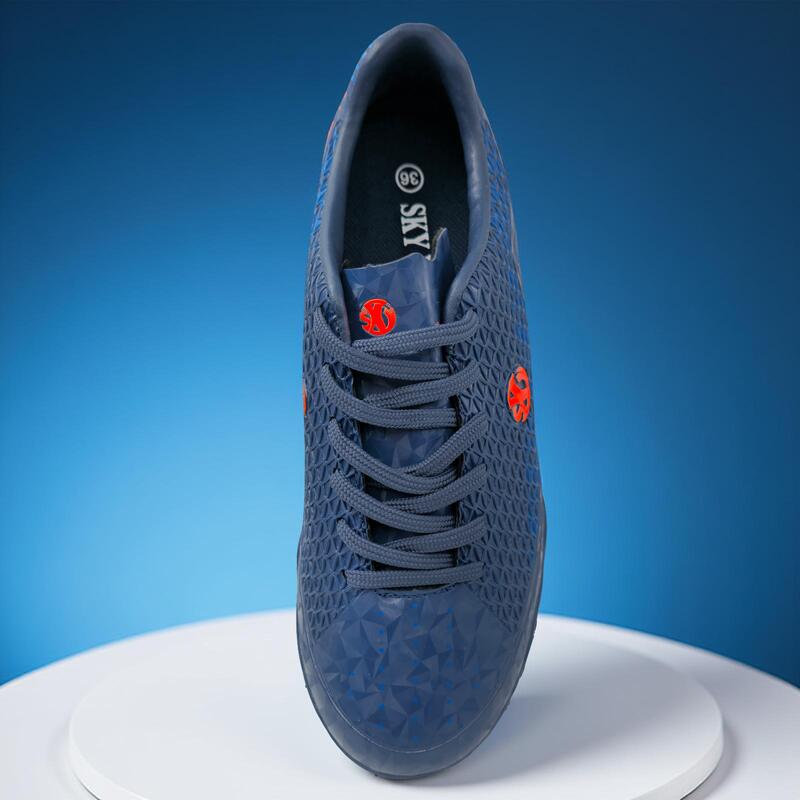 Ghete de fotbal Sky Wing 9895 pentru teren sintetic, cusute in varf 36 bleumarin
