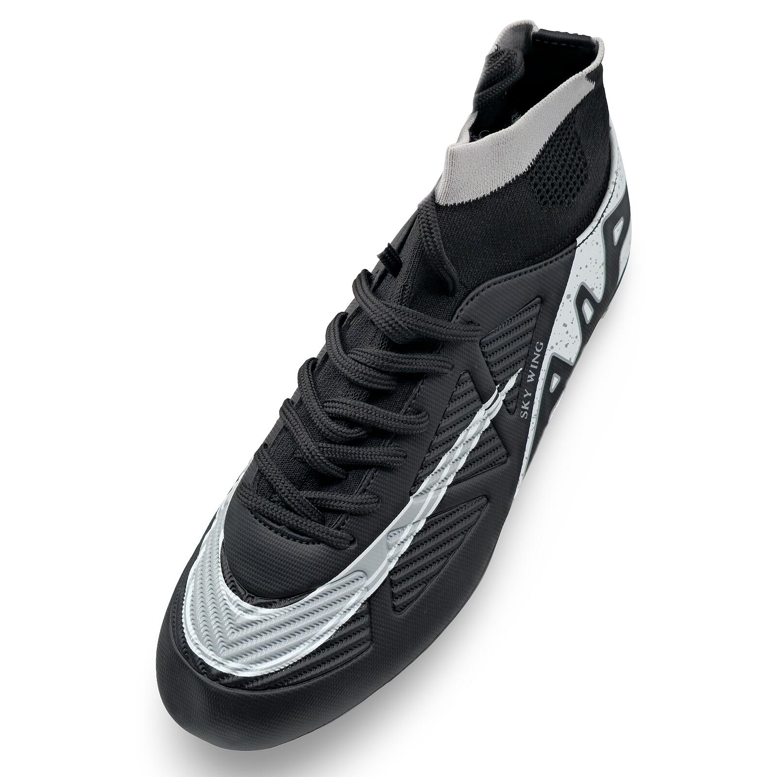 Ghete de fotbal Sky Wing C9838, cu glezniera si crampoane, pentru iarba 39 negru