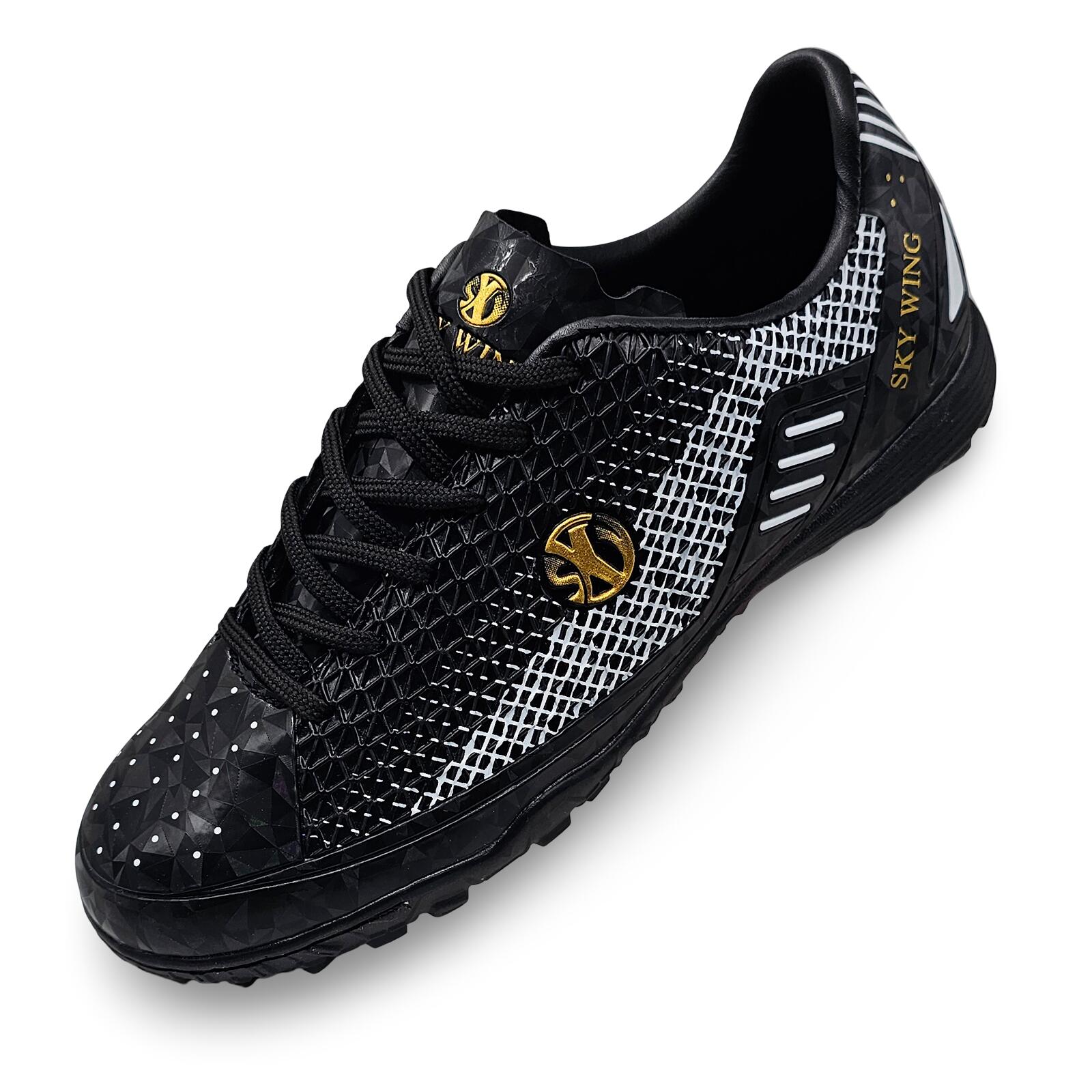 Ghete de fotbal Sky Wing, 9895 pentru teren sintetic, cusute in varf 34 negru