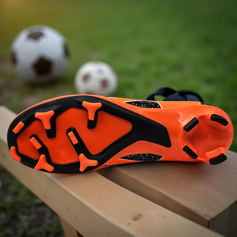 Ghete de fotbal Sky Wing C9838, cu glezniera si crampoane,  iarba 32 portocaliu
