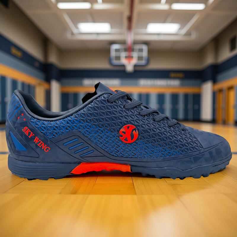 Ghete de fotbal Sky Wing 9895 pentru teren sintetic, cusute in varf 36 bleumarin