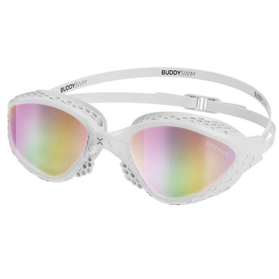 BuddySwim OzeanX Occhialini White/Iridium Mirror OW Triathlon Antifog UV
