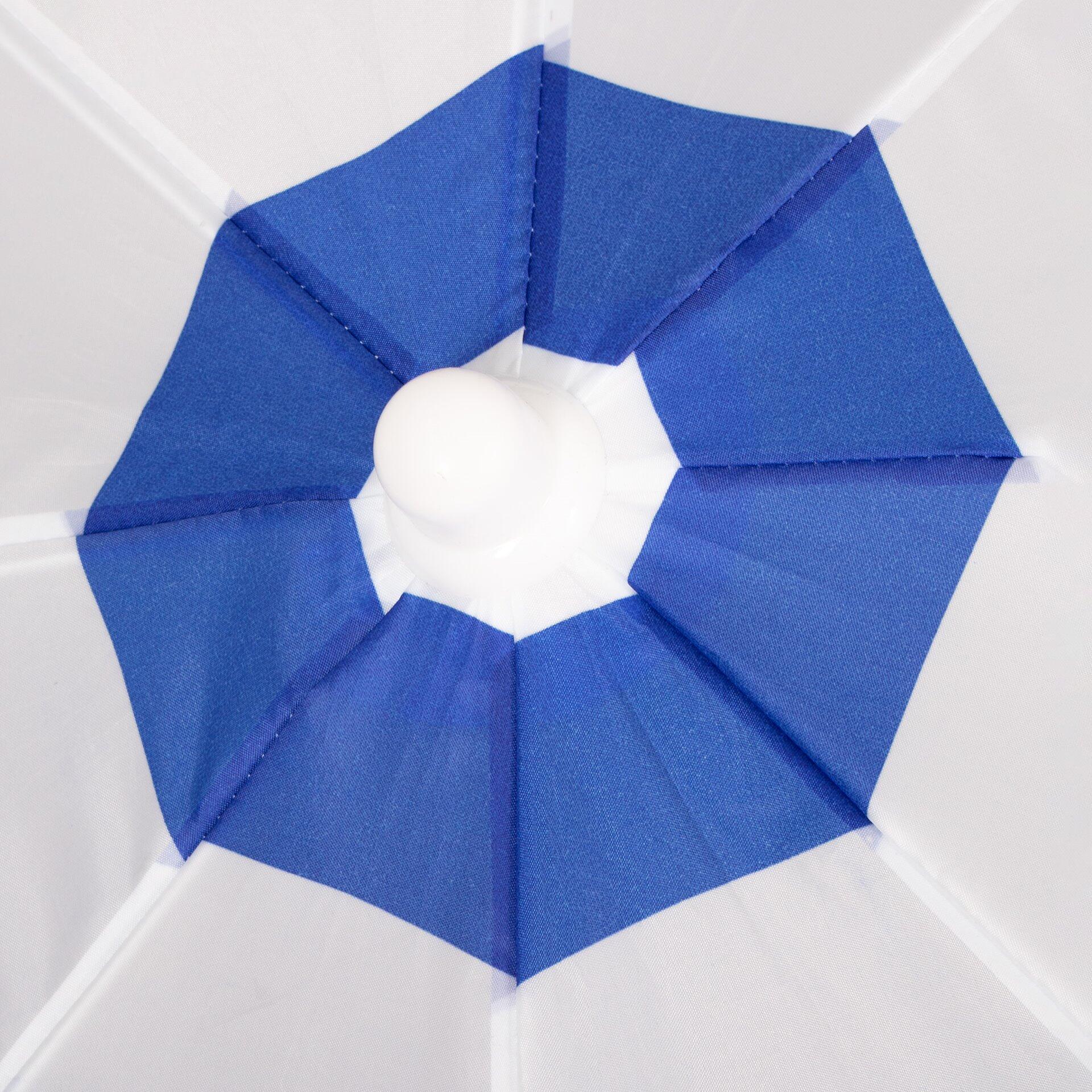 Parasol plażowy, kempingowy 180 cm łamany niebiesko-biały 5/7